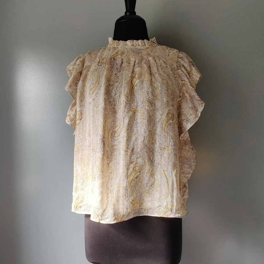 *NWT* Joie Paisley High Neck Blouse